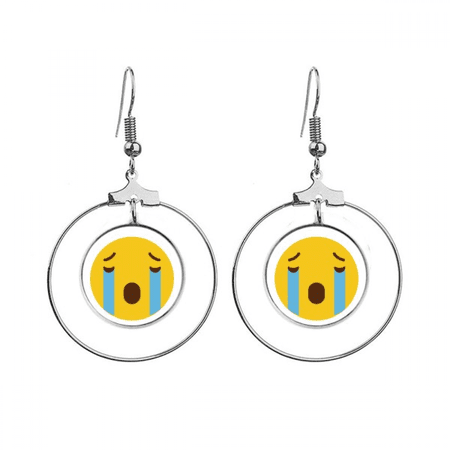 cry cute online chat fcartoon earrings dangle hoop jewelry drop circle