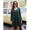 thumbnail image 5 of HA-EMORE Women Spring Summer Women's Dresses V Neck Tiered Dresses Long Sleeve Casual Ruffle Babydoll Dress with Pockets, 5 of 7