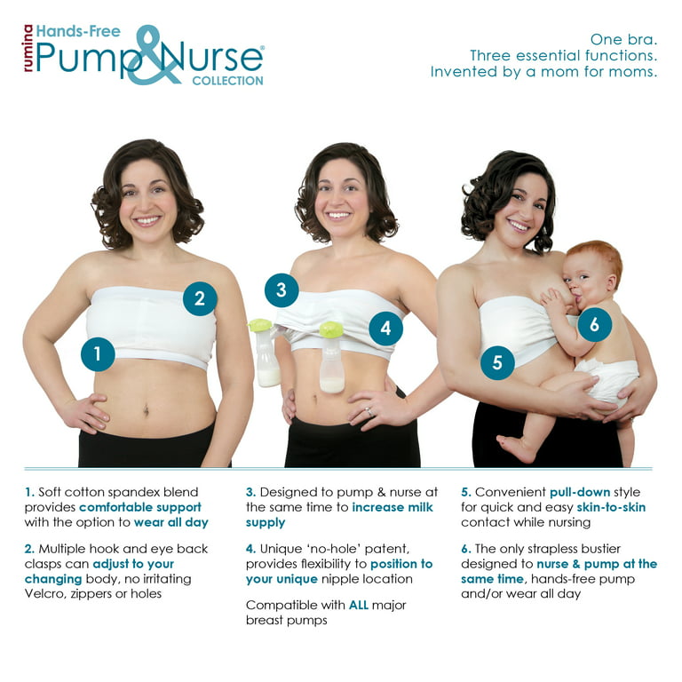 Rumina?S Pump&Nurse Strapless All-In-One Nursing Bra With Built-In  Hands-Free Pumping Bra 
