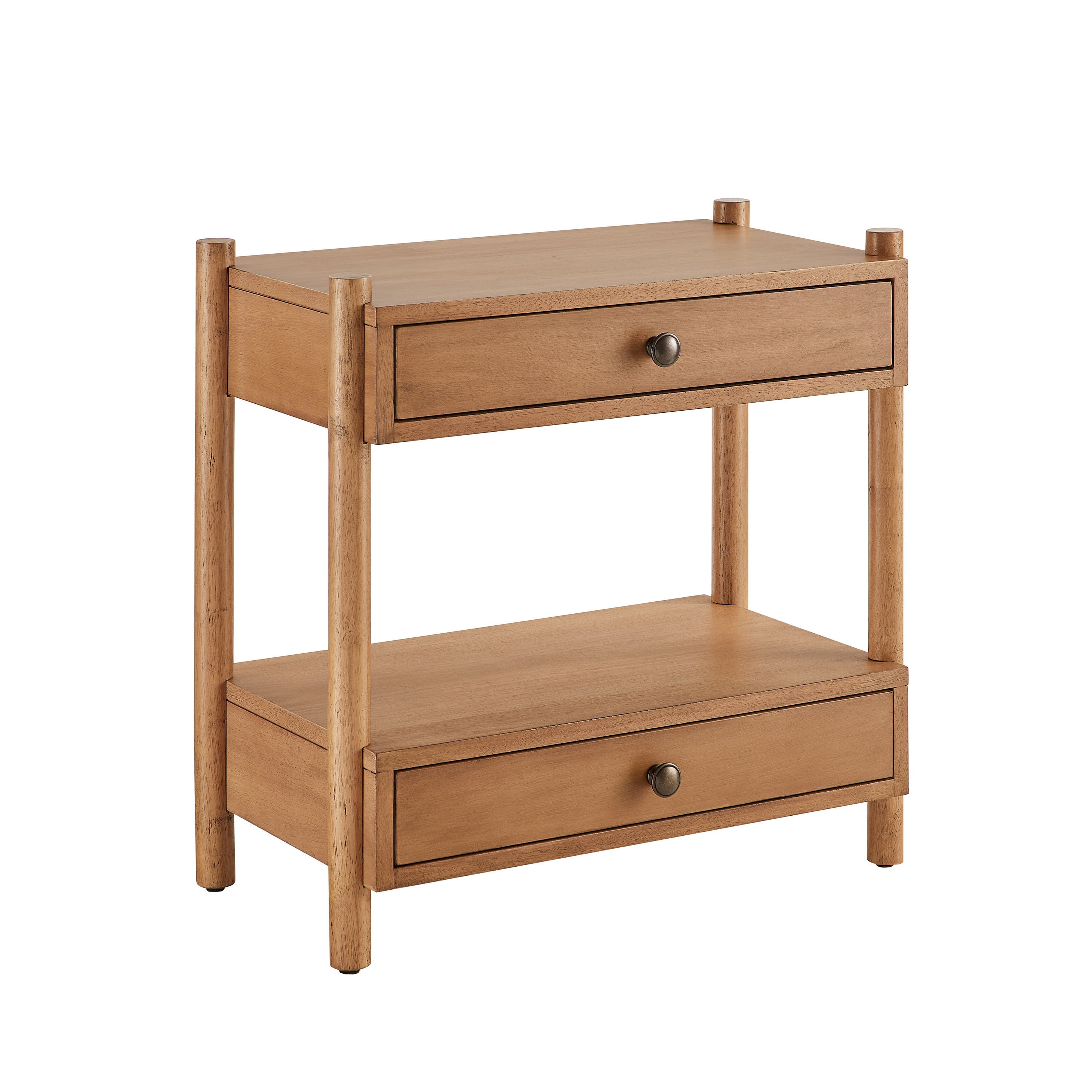 Bower Home Natural Wood 2 Drawer Nightstand