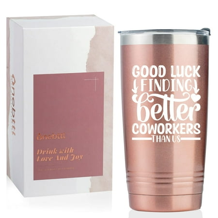 

Coworker Leaving Gift Going Away Farewell Gift for Colleagues Employee Friends Appreciation Gift Retirement for Women Coworkers Boss Lady Onebttl 20 Oz Tumbler with Straw - Rose Gold (GOOD LUCK )