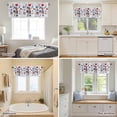 thumbnail image 4 of Curtain Valance for Windows, Independence Day Cherries Kitchen Valances Rod Pocket Short Curtains, Red Blue Flowers on Wood Window Valance for Bedroom Bathroom Living room 60x18in, 4 of 9