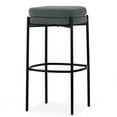 thumbnail image 3 of Set of 2 Avril Gray Boucle Backless Bar Stool with Black Metal Legs, 3 of 5