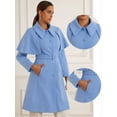 thumbnail image 2 of DARING DIVA Women's Winter Coats Single-Breasted Outwear Long Work Jacket Blue XS, 2 of 6