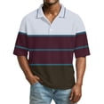 thumbnail image 2 of Dresfit Mens Golf Shirts Striped Short Sleeve Polo Shirts Summer 2026 Color Block Waffle Knit T Shirts Big and Tall Lightweight Relaxed Fit Business Shirt L, 2 of 6