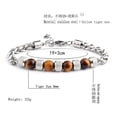 thumbnail image 5 of Stainless Steel Adjustable Chain Link Wristband Tiger Eye Bead Bracelet for Men Women Gift, 5 of 6