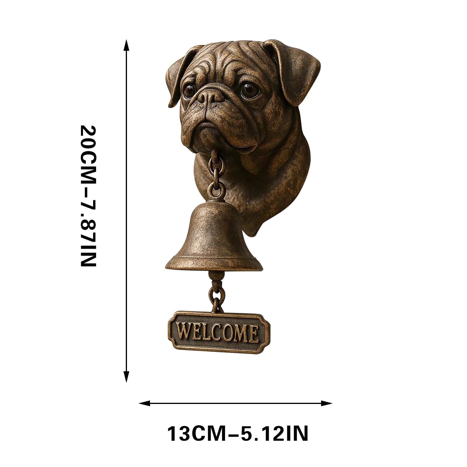 Western Style Welcome Doorbell with White Emblem, Rustic Hanging Bell for Front Porch, Entryway, or Garden Wall Decoration