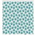 thumbnail image 3 of Pine Cone Shower Curtain, Botanical Conifers Ornamental Burgeoning Christmas Twiggy Seeds, Fabric Bathroom Set with Hooks, 69W X 75L Inches Long, Dark Teal Turquoise White, by Ambesonne, 3 of 3