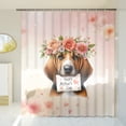 thumbnail image 3 of Happy Mother's Day Bloodhound with Flower Crown and Greeting Card Shower Curtain Dog Lover Waterproof Bathroom Bathtub Curtain - 13004, 3 of 5