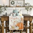 thumbnail image 2 of Chemin de Table de l'Action de Grâce Hello Pumpkin Flowers Leaves, Récolte Saisonnière Automne Vintage Cuisine Table à Manger, 2 of 5