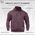 thumbnail image 4 of BIKER WEAR USA Men's Distressed Hoodie Vintage Pullover Oversized Relaxed fit (4X-Large, Burgundy), 4 of 7