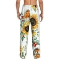 thumbnail image 3 of Disketp Sunflowers Leaves And Birds Men'S Pajama Pants - Ultra Soft Fleece Sleep And Lounge Pants (Size: S-Xxl), 3 of 9