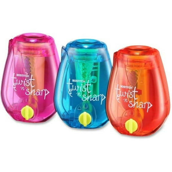 Bostitch Twist-N-Sharp Pencil Sharpener Handheld - Assorted - 1 Each