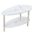 GOGRANT Oval Coffee Table, Small Wood Coffee Table for Living Room, 2 ...