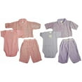thumbnail image 2 of Little Giraffe Baby Newborn Girls 3 Piece Crushed Velour Pant Set, 2 of 5