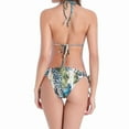 thumbnail image 3 of Aayomet Women's Bikini Swimsuits Women's Hanging Neck Lace Up Bikini Colorful Pattern Printed Swimsuit,Navy L, 3 of 5