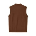 thumbnail image 5 of Kixjoy Men's Sweater Vest Formal Knitted Ribbed Pullover Tops Business Sleeveless V Neck Sweater Slim Fit Golf Fall Winter Vest, Brown S, 5 of 7
