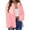 Pink, variant on Inleife Women's New Fashion Coats Long Sleeve Hoodless Pocket Solid Color Casual Coat