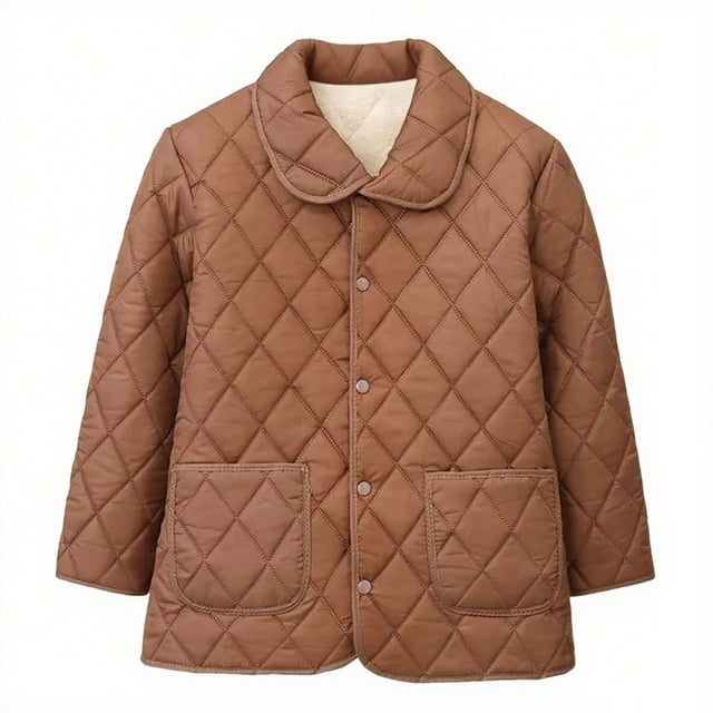 Women's Winter Lightweight Diamond Quilted Open Front Snap Button Puffer Jacket - Casual Cardigan Style Outerwear with Functional Pockets
