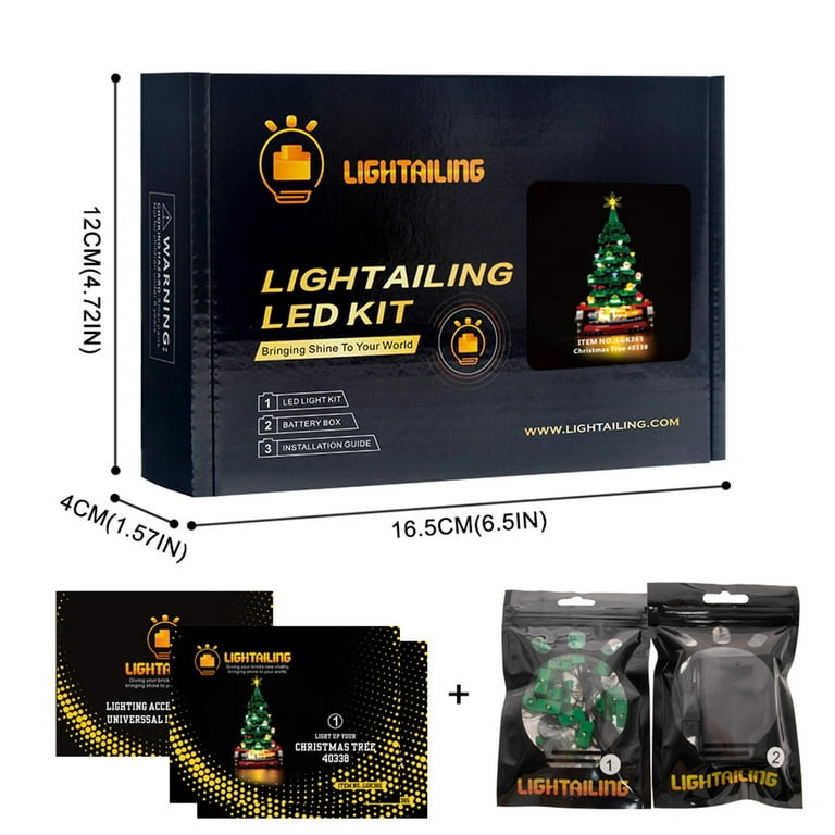 LED Light Kit for Christmas Tree Compatible With LEGO® 40338 Set 