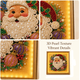 thumbnail image 3 of Santa Claus DIY Christmas Pearl Painting Light Up Wall Art, Sparkling 3D Beaded Canvas with Warm LED Glow, Festive Holiday Home Decor Gift for Living Room and Bedroom, 3 of 4
