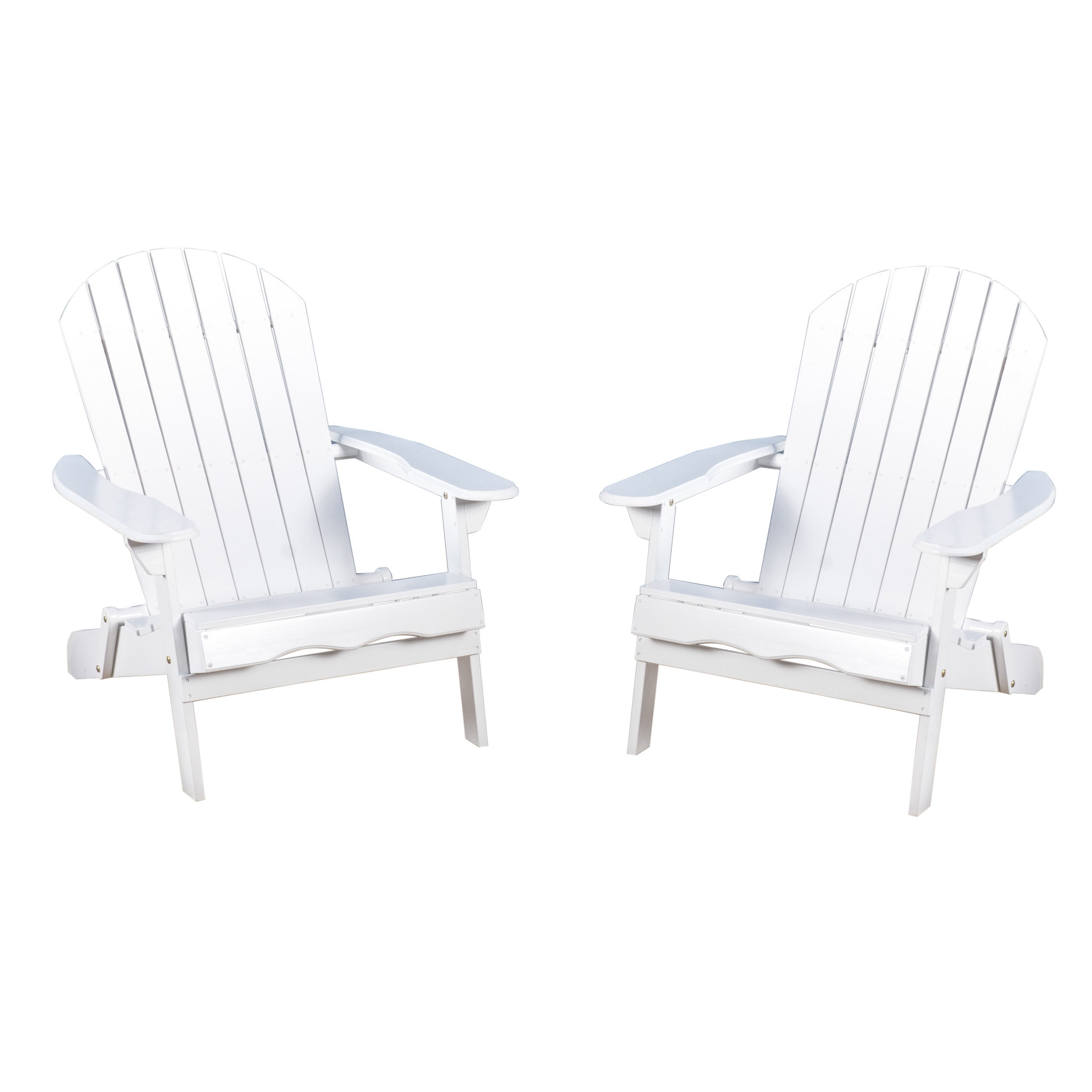 Milan Outdoor White Acacia Wood Folding Adirondack Chair (Set of 2