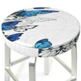 thumbnail image 3 of Bingfone12 Inch Padded Round Bar Stool Cover Cushion With Elastic Fabric Round Chair Seat - Blue Flying Butterflies, 3 of 7