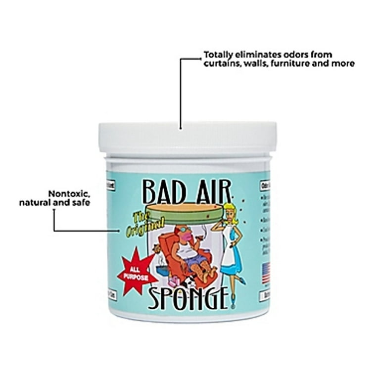 Bad Air Sponge Odor Neutralant Neutralizes and Absorbs Odors - 14oz (Pack  of 12)