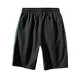 thumbnail image 4 of MRULIC mens shorts Straight Loose Solid Men Drawstring Sports Printed Shorts Runing Color Casual Summer Pants Men's Casual Shorts Men Casual Shorts Black + 3XL, 4 of 5