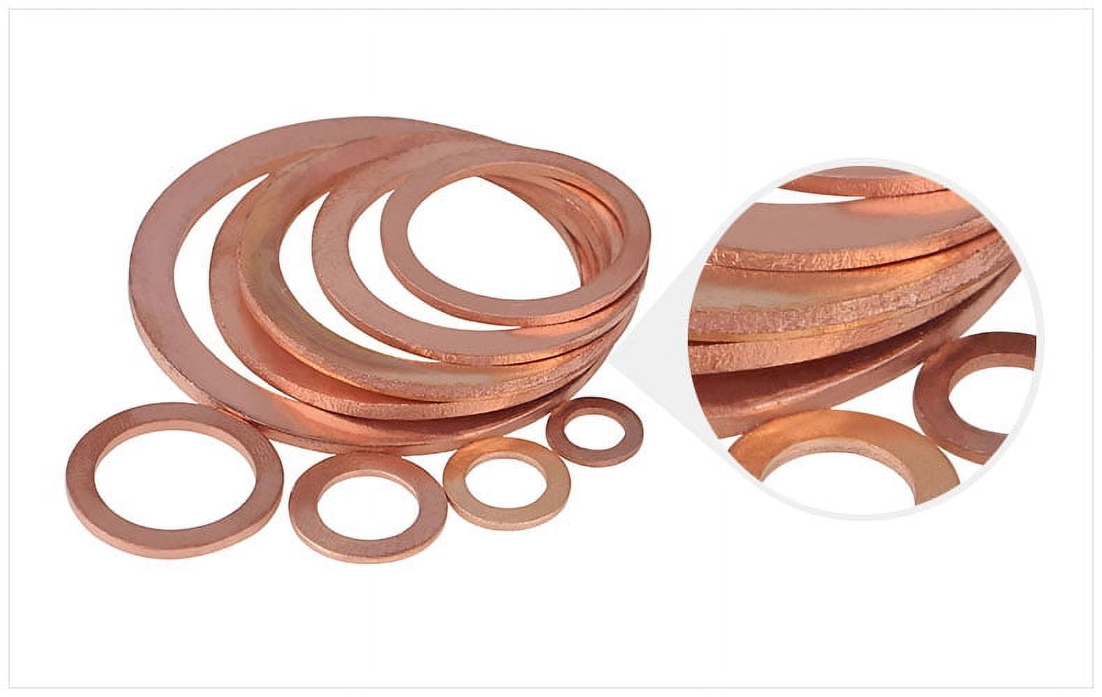 (5 Pieces) Purple Copper Gasket Flat Washer M16x24x2.0mm