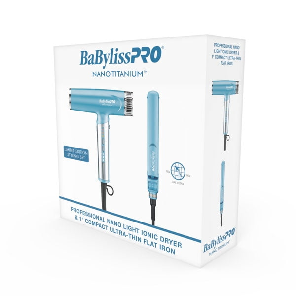 BaBylissPRO® Nano Titanium™ Limited Edition Professional Nano Light Dryer & 1" Compact Ultra-Thin Flat Iron Prepack