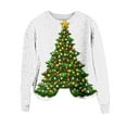thumbnail image 4 of Womens Christmas Sweaters Women Sweaters Loose Fit Christmas Print Round Neck Long Sleeve Pullover Sweater for Comfort, 4 of 4