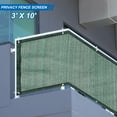 thumbnail image 2 of Unique Bargains 3'x10' Balcony Privacy Screen Shield 90% Fence Railing Cover Mesh Shade Cover for Outdoor Backyard Porch, Green, 2 of 8