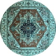 thumbnail image 1 of Ahgly Company Indoor Round Persian Light Blue Traditional Area Rugs, 3' Round, 1 of 4