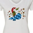 thumbnail image 4 of Inktastic Cute Christmas Unicorn with Cookies Women's V-Neck T-Shirt, 4 of 5