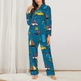 thumbnail image 3 of Disketp Pajamas Set Long Sleeve Sleepwear Womens Button Down Nightwear Pj Sets-Cartoon Transportations, 3 of 9