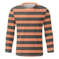 thumbnail image 4 of XAOFW Men's T-Shirts Carnival Short Sleeve Crewneck Striped Casual T Shirts Daily Wear Loose Fit Tee Shirts Club Party Stylish Comfortable Top, 4 of 4