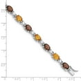 thumbnail image 3 of Primal Silver Sterling Silver Rhodium-plated Smoky Quartz, Citrine, White Topaz 7.5 Inch Bracel, 3 of 3
