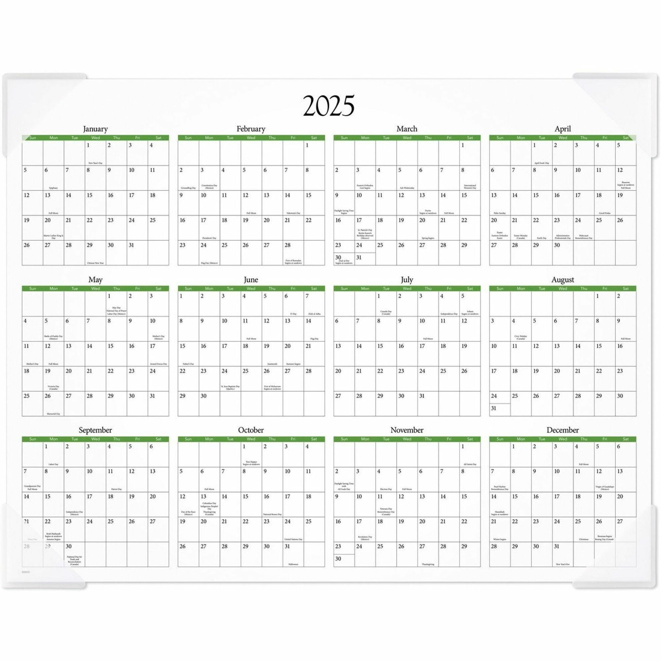 At-A-Glance Panoramic Floral Image Monthly Desk Pad