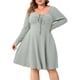 thumbnail image 1 of Vestido Casual de Mujer de Talla Grande con Cuello Cuadrado, Larga y Canalé. Gris XL, 1 of 10