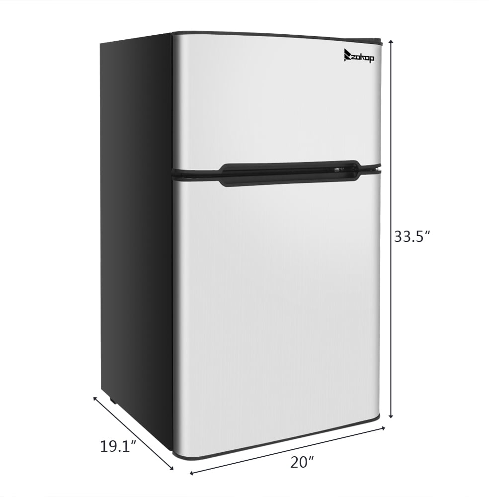 90L/3.2CU.FT Portable Household Refrigerator, Double Doors Vertical Compact Refrigerator for Home Office