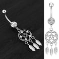 thumbnail image 2 of Navel Ring Rhinestone Tassel Stainless Steel Body Piercing Jewelry Belly Ring, 2 of 10
