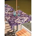 thumbnail image 6 of Outdoor Tablecloth with Umbrella Hole, Purple Boho Spillproof Waterproof Outdoor Table Cover, Farmhouse Ethnic Abstract Floral Pattern Patio Tablecloths for Party/Garden/Picnic, Square 60"x60", 6 of 9