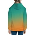 thumbnail image 4 of Hoodies for Teen Girls Boys - Orange To Teal Gradient1 Warm Boys' Fashion Zip Up Hoodies & Sweatshirts, Boys Girls Kids Clothes Size 10-12 Youth Pullover with Kangaroo Pocket, 4 of 5