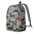 thumbnail image 2 of Dachshund and Floral Blue Pattern Backpack for School, Cute School Bag with Adjustable Shoulder Straps and Padded Back, 15.7"x11.8"x5.5", 2 of 5
