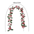 thumbnail image 4 of Aurorax Christmas Wreaths for Front Door,Christmas Garland Rustic 5.9ft Berries Garland for Fireplace Wall Porch, 4 of 6