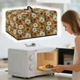 thumbnail image 2 of Whosucclay Sunflower Daisy Print Microwave Oven Dust Cover Non-Slip Microwave Oven Dust Cover Case Splash Proof Heat-Resistant Machine Protector with Top Handle-S, 2 of 7