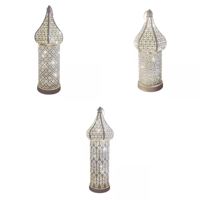 3 Lámparas de Escritorio Colgantes de Pared con Luz de Farol Marroquí Decorativas para Interior