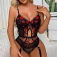 thumbnail image 4 of uublik Valentines Lingerie Set for Women Babydoll Bodysuit Plus Size Sexy Naughty Lace, 4 of 5