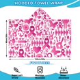 thumbnail image 2 of Pink Breast Cancer Hooded Bath Towel，60"x35" for Ages 3 To 12 Kids, Quick Dry Lightweight Soft Microfiber Hood Beach Towel Cover Up for Kids, 2 of 7